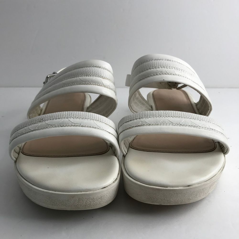 Aldo White Chunky Leather Sandals - Picture 3 of 7